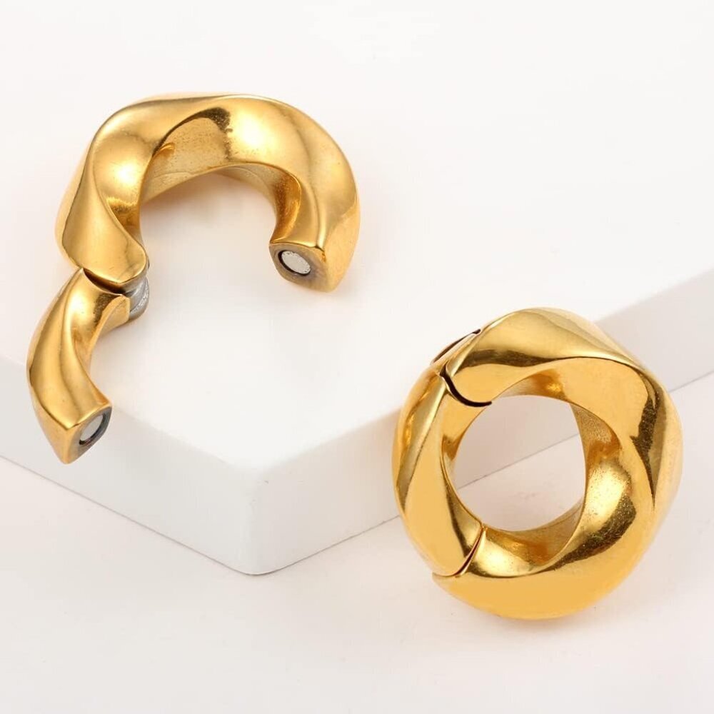 Hypoallergenic Stainless Steel Ear Hangers Gauges Plugs for Stretched Lobes - Picture 3 of 7
